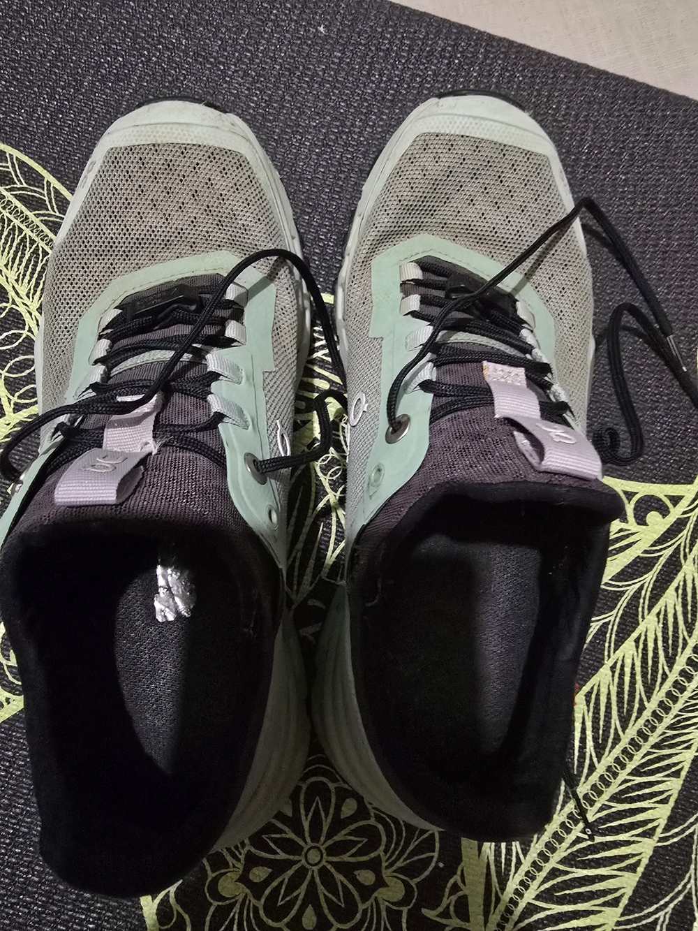 On Running Mint Green and Gray Running Shoes